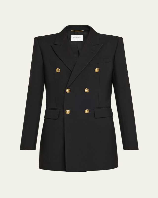 Oversized Double-Breasted Wool Blazer